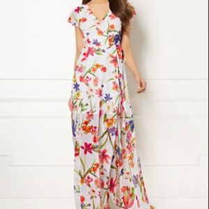 NY&C Eva Mendes Floral Maxi Wrap Dress